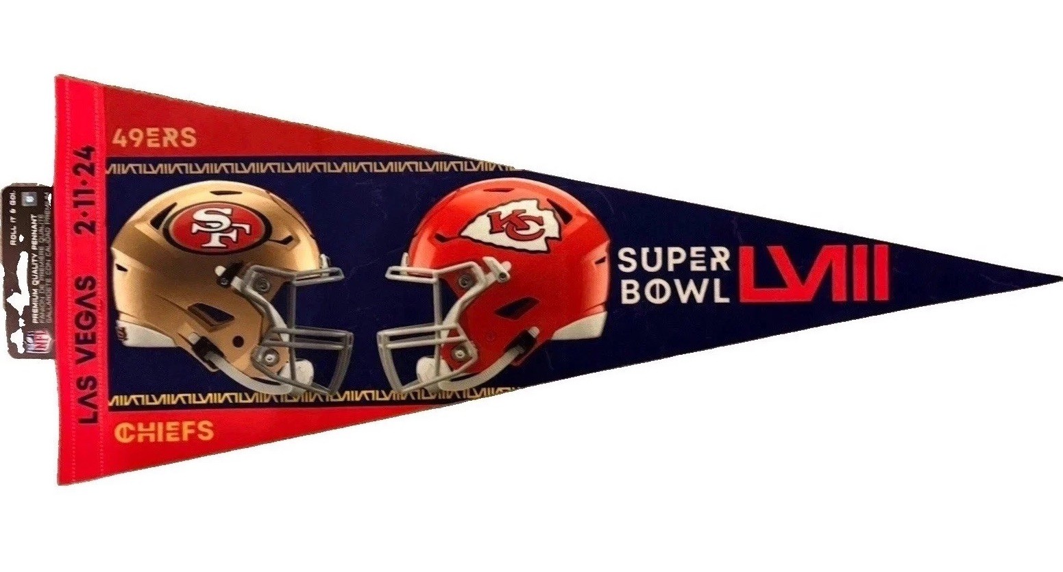 2024 Kansas City Chiefs VS San Francisco 49ers Super Bowl LVIII 12X30 NWT
