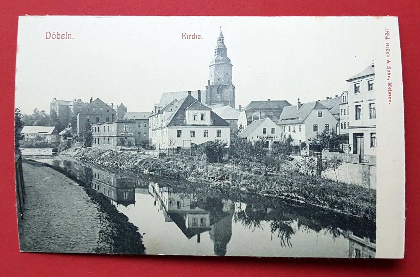 Postcard Döbeln in Sat. around 1910 Church (27436