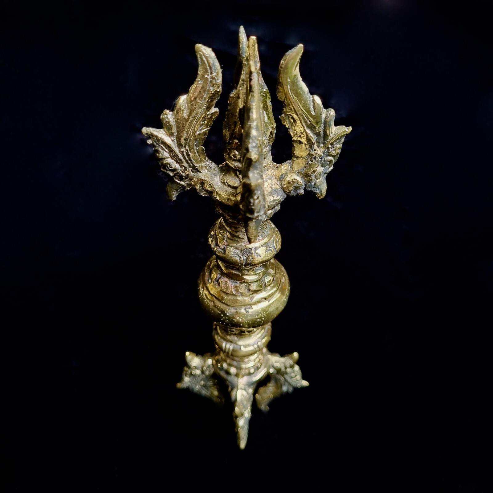 Mini Vajra Dorje Brass Ritual Sculpture 7.5\