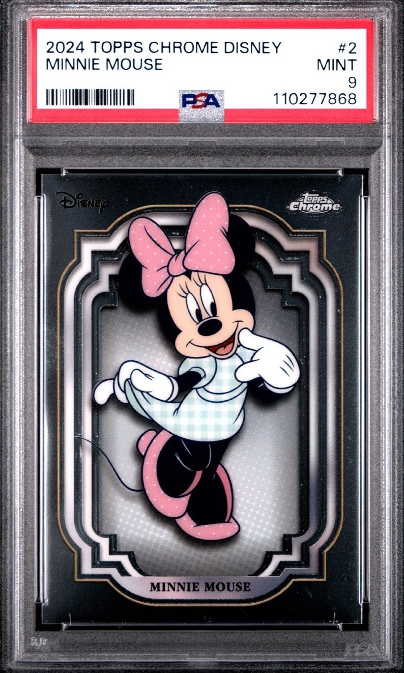 2024-2025 Topps Chrome Disney Minnie Mouse Base Card #2 PSA 9