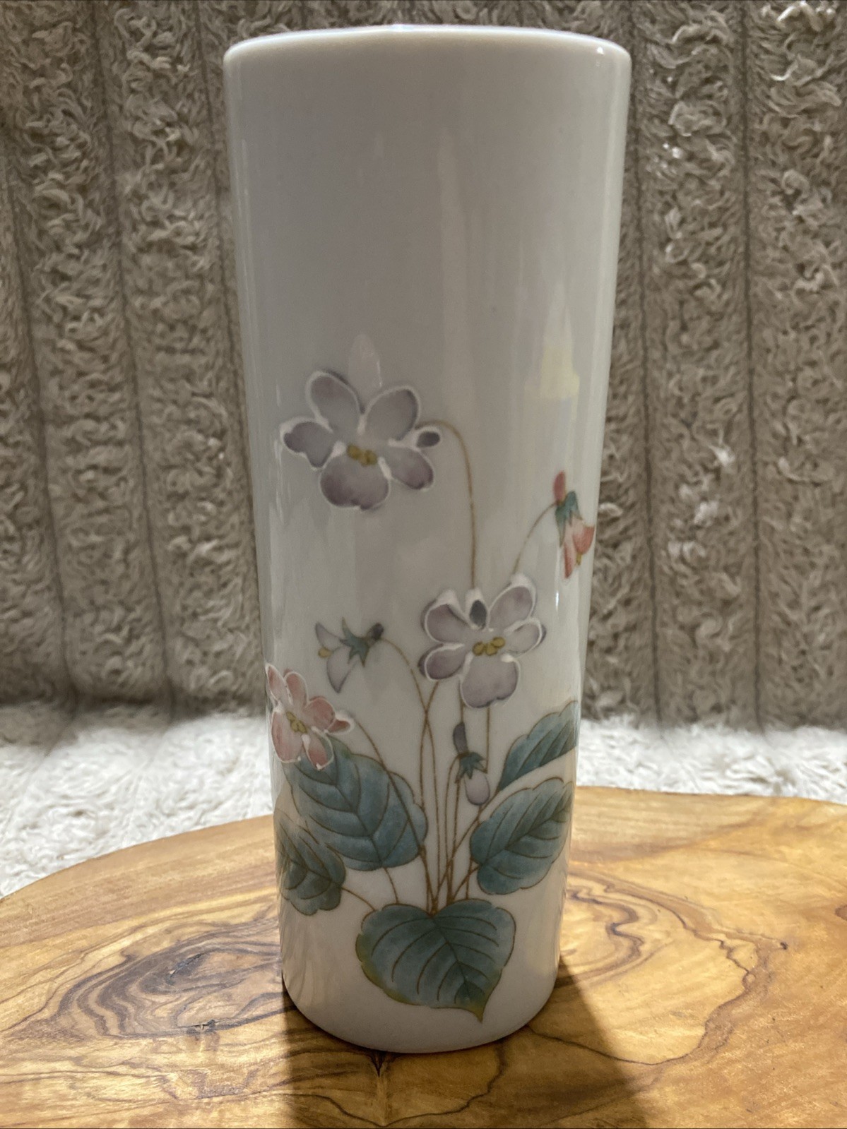 Vintage Otagiri Peony Porcelain Flower Vase 7”x 2” made In Japan