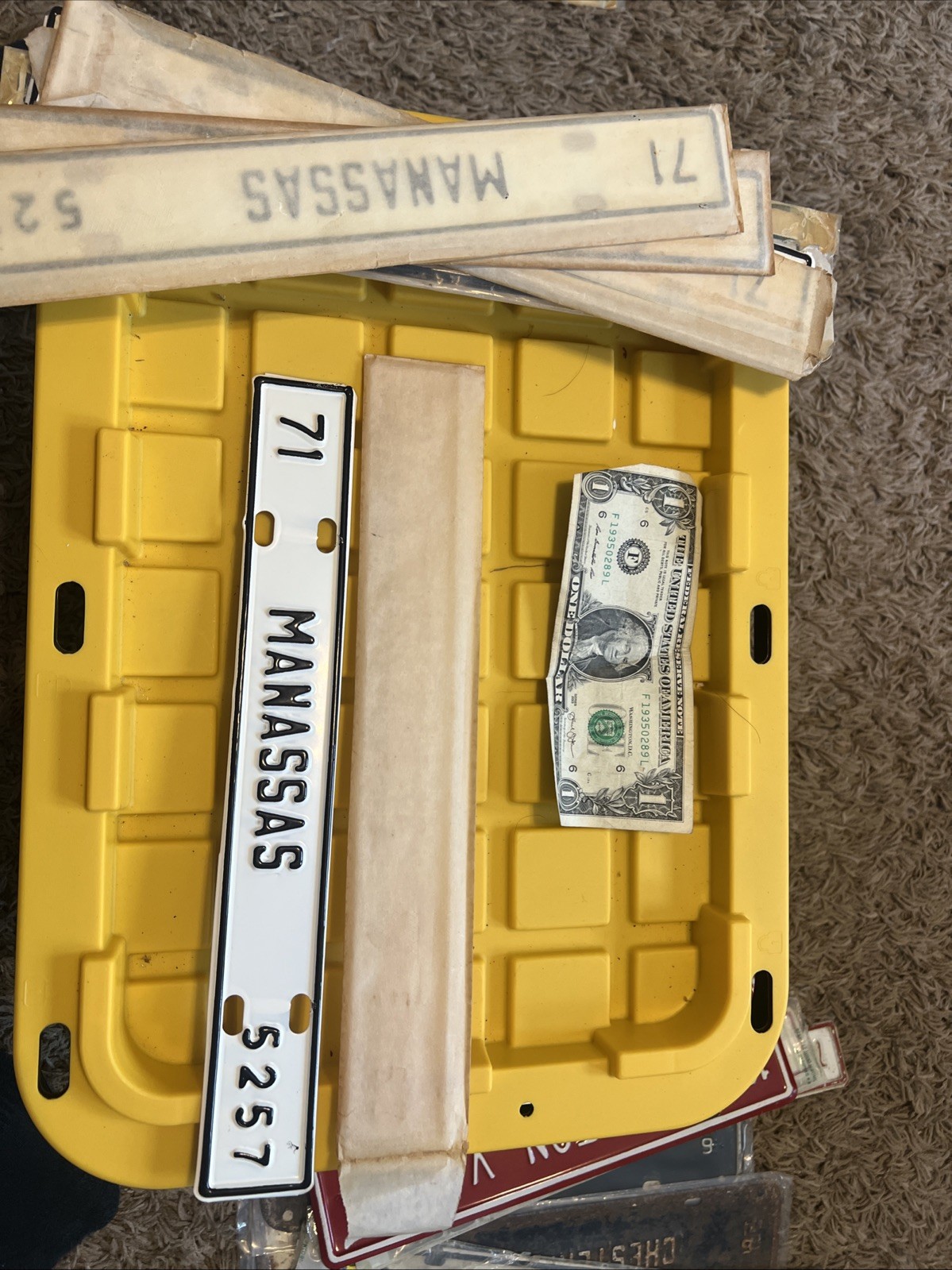 1971 Manassas Virginia license plate attachment or topper