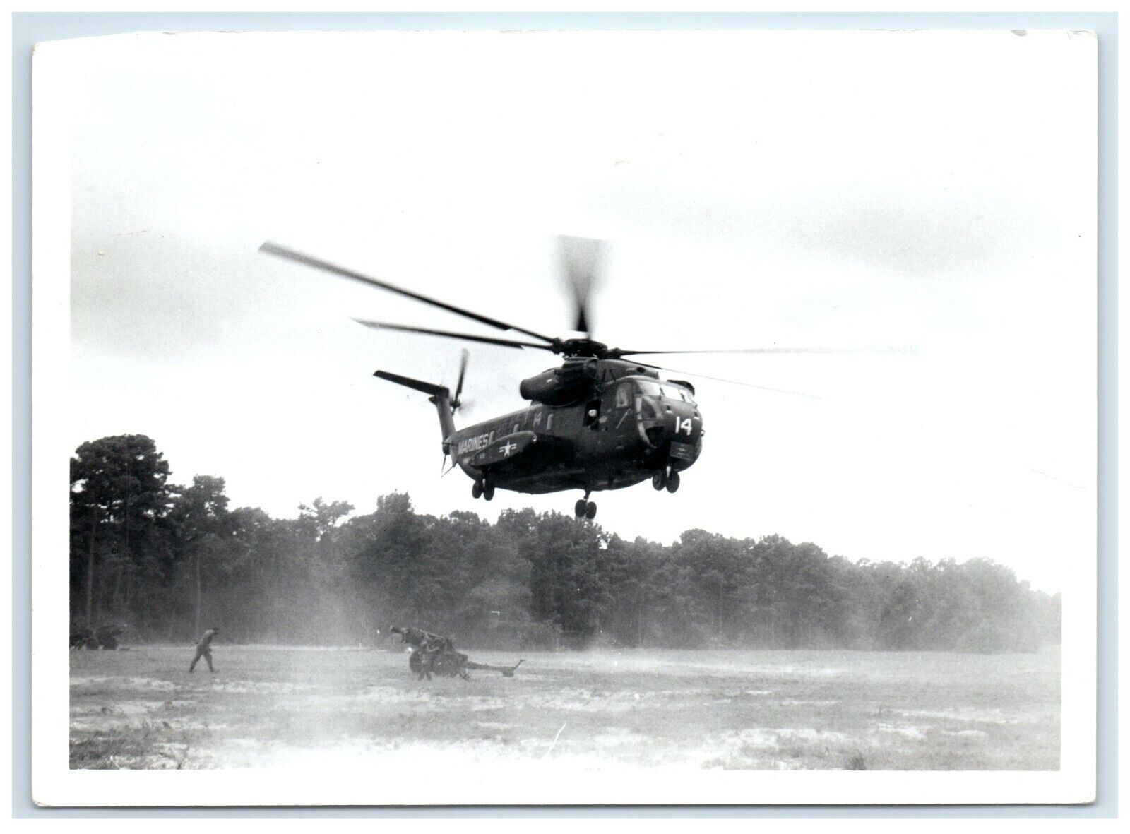 US Marines Helicopter Landing Official Photograph 1972? B&W Photo Military