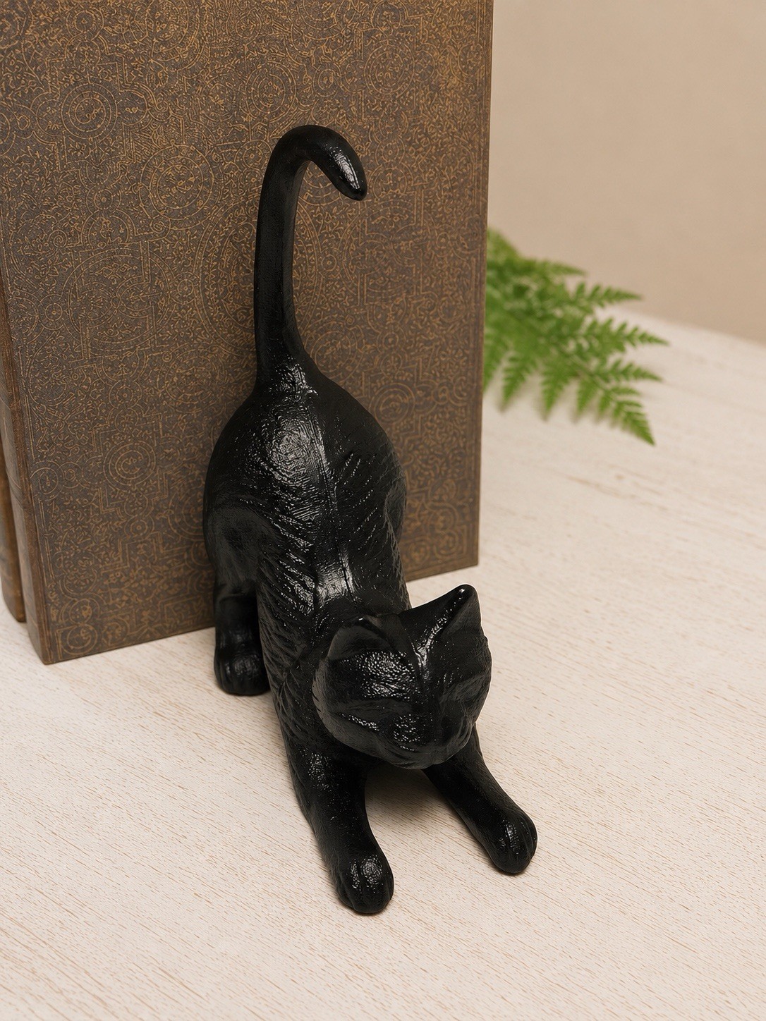 Cast Iron Playful Black Cat Figurine Heavy Duty Antique Style Decor & Bookend Cast Iron Playful Black Cat Figurine Heavy Duty Antique Style Decor & Bookend