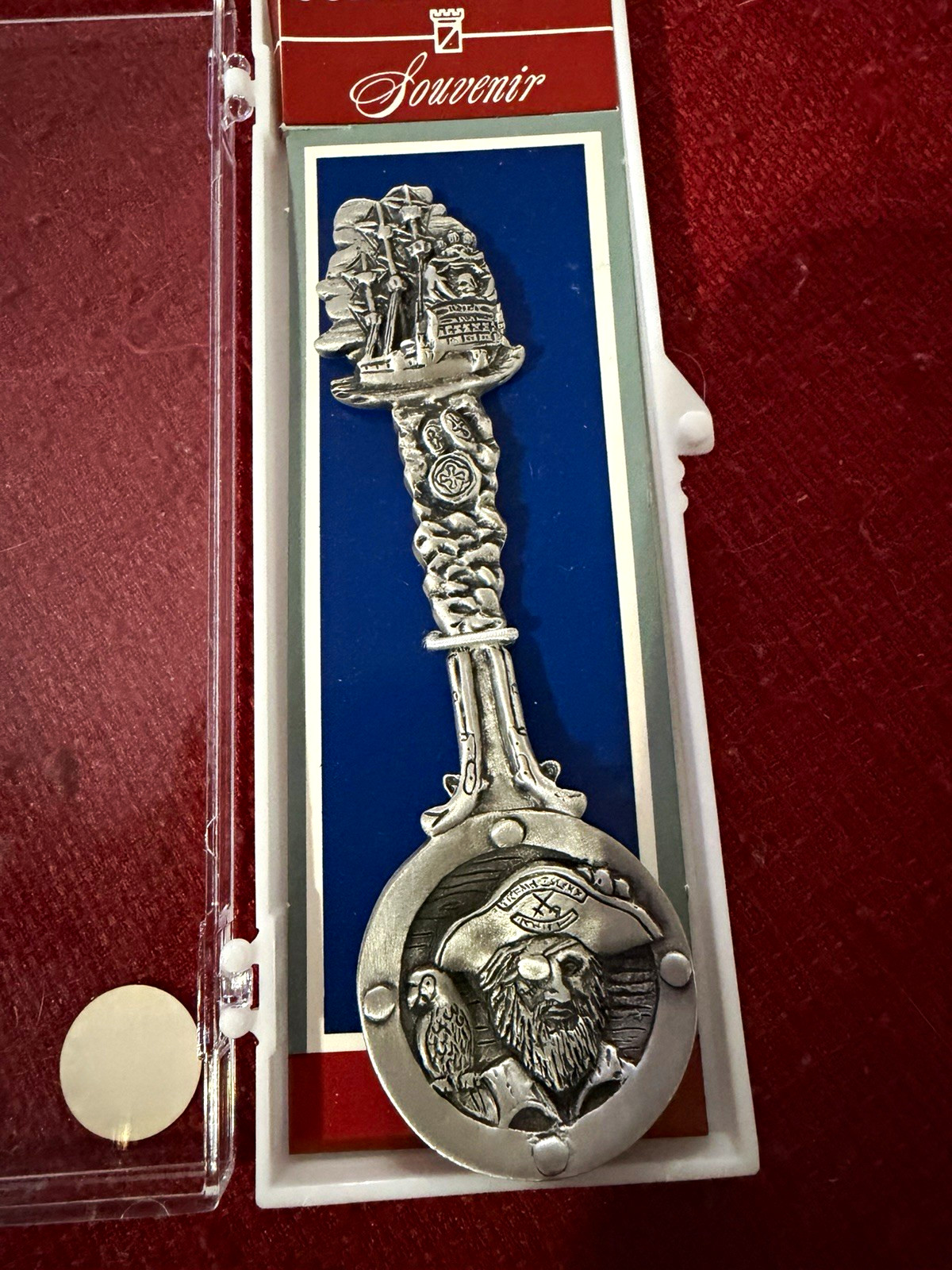 Collectable Genuine Pewter Pirate Themed Novelty Souvenir Spoon, Silver
