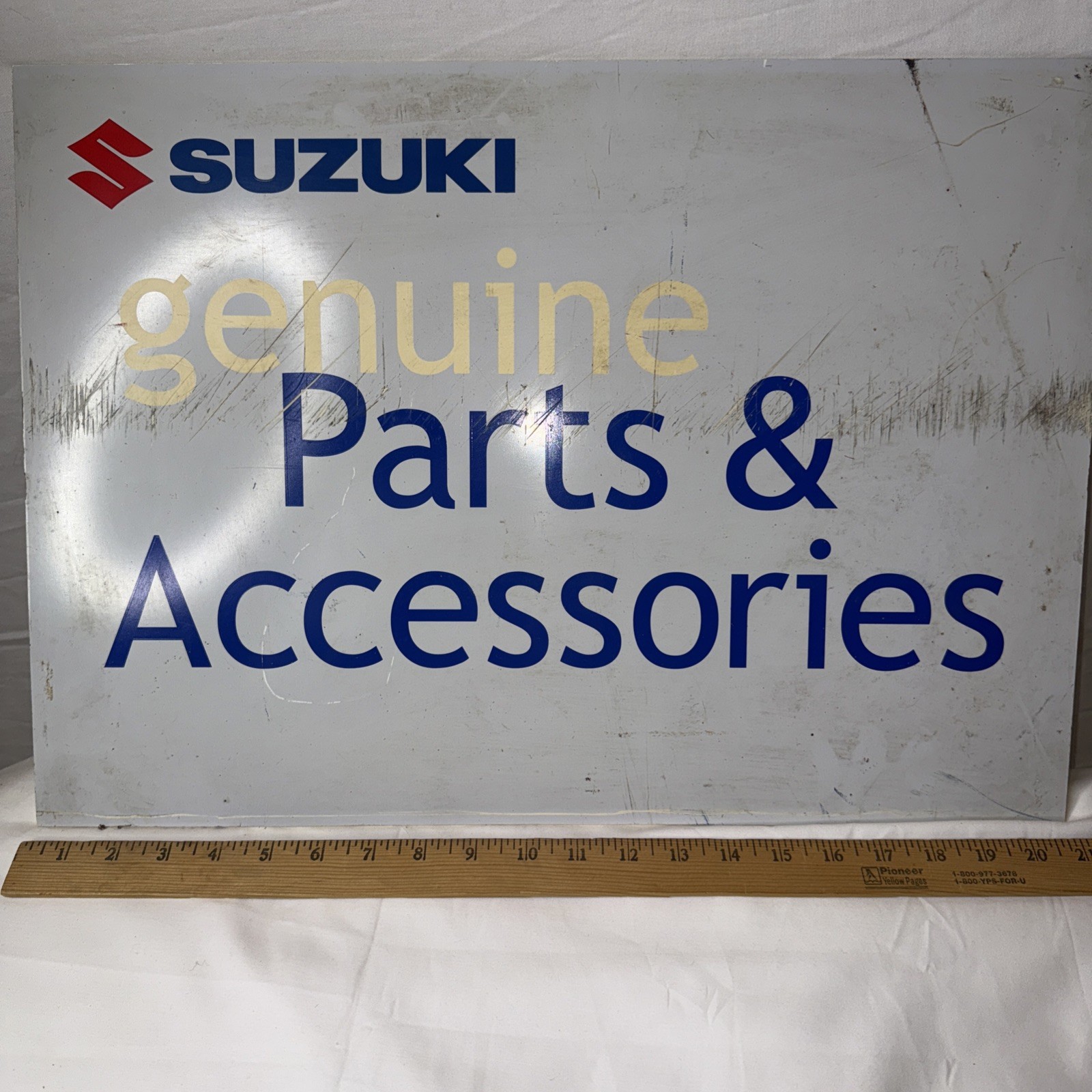 Suzuki Parts & Accessories Fiberglass Sign 21”x15”Logo Man Cave Repair Shop OEM
