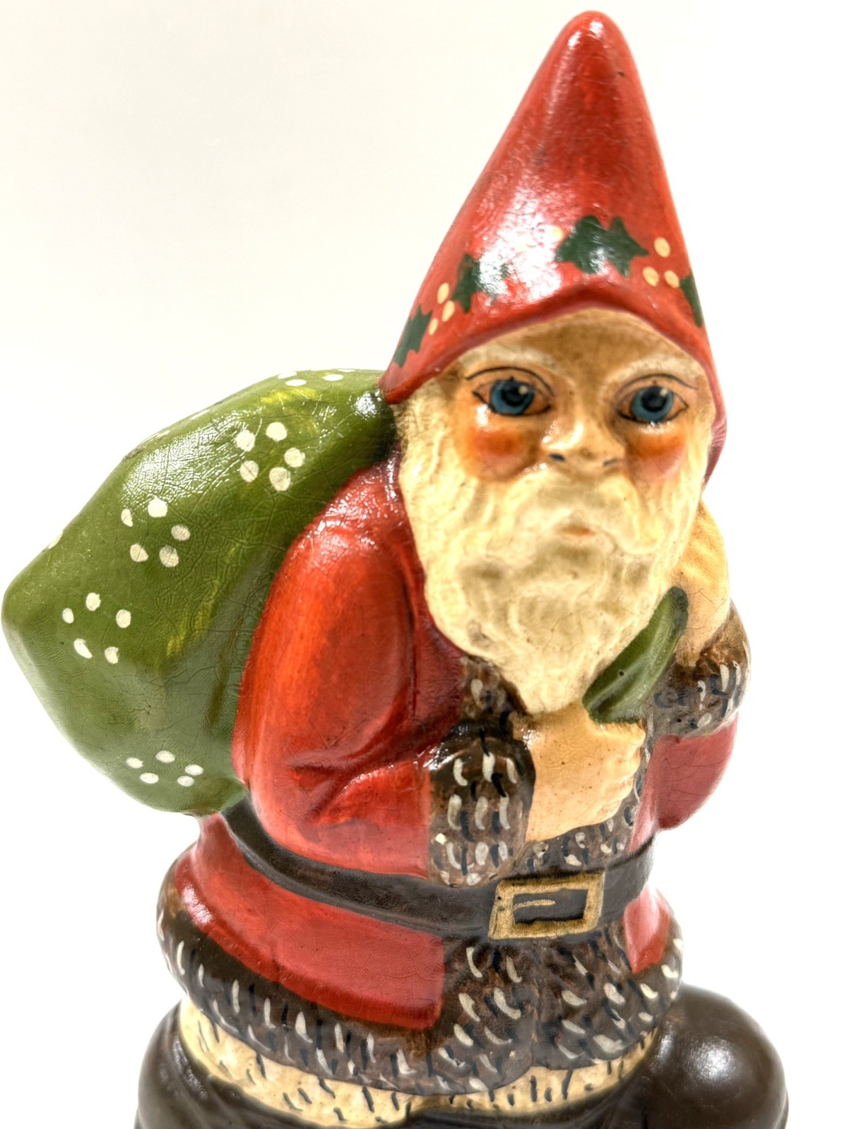 Rare VTG 1987 Gorham Vaillancourt Folk Art Rocking Santa Chalkware Christmas 6”