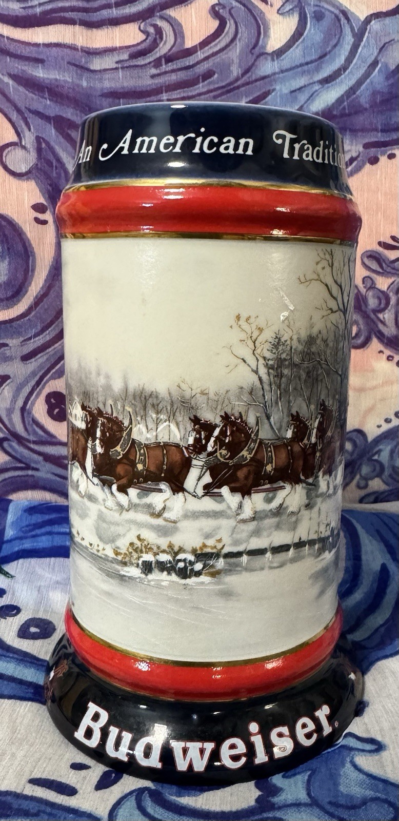 1990 Budweiser Holiday Stein “An American Tradition\