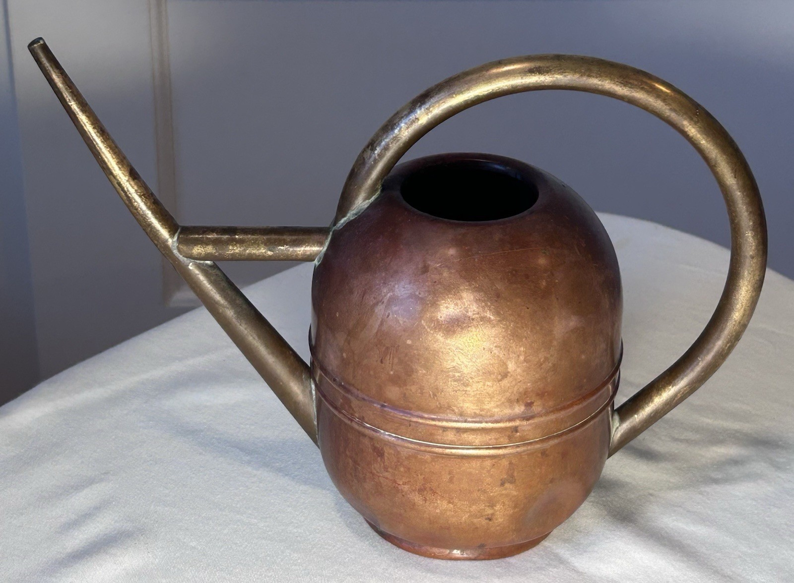 Chase 1930’s Art Deco Copper Watering Can w/Brass Accents~Centaur Archer Stamp