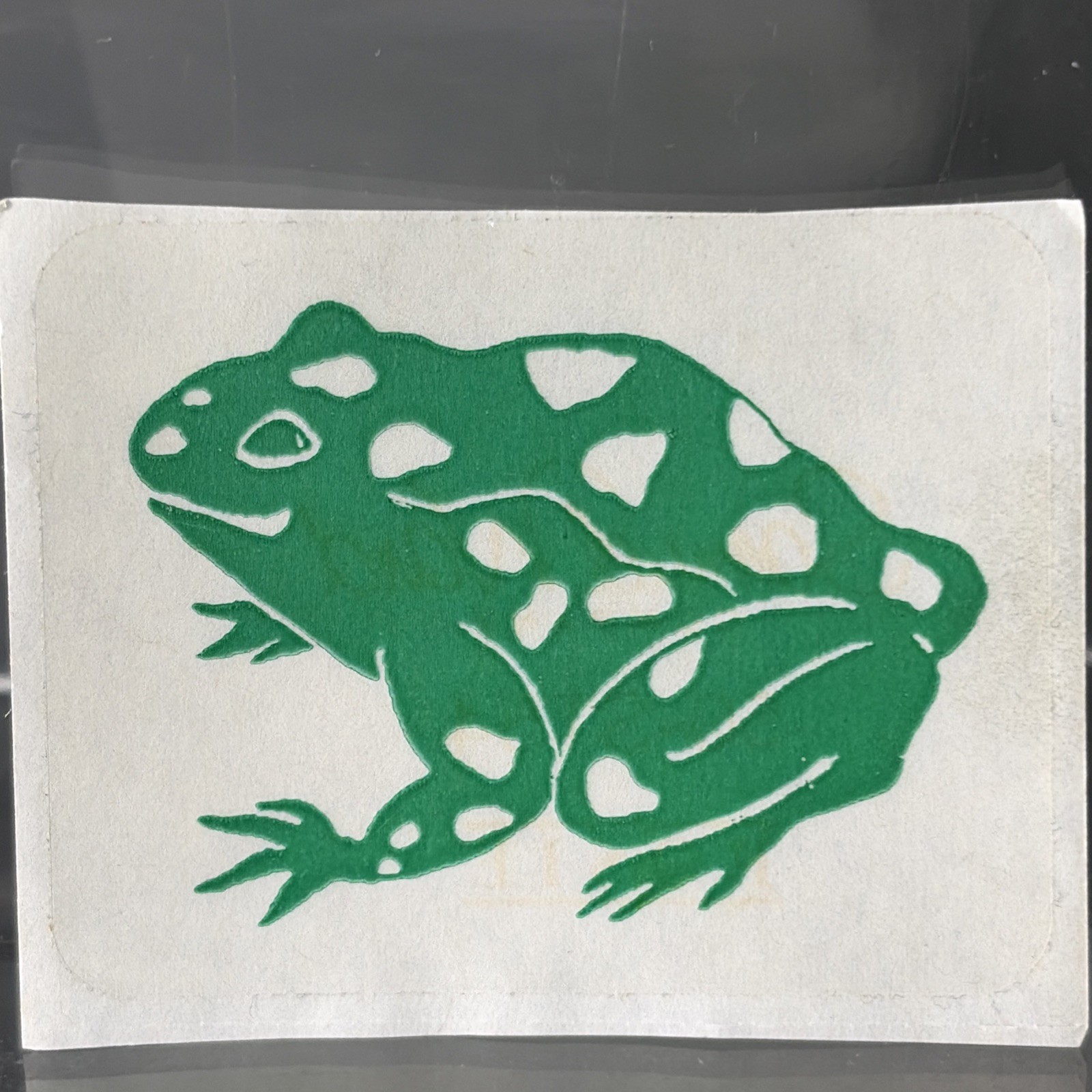 VINTAGE SAMUEL WARD CLEAR FROG STICKER 