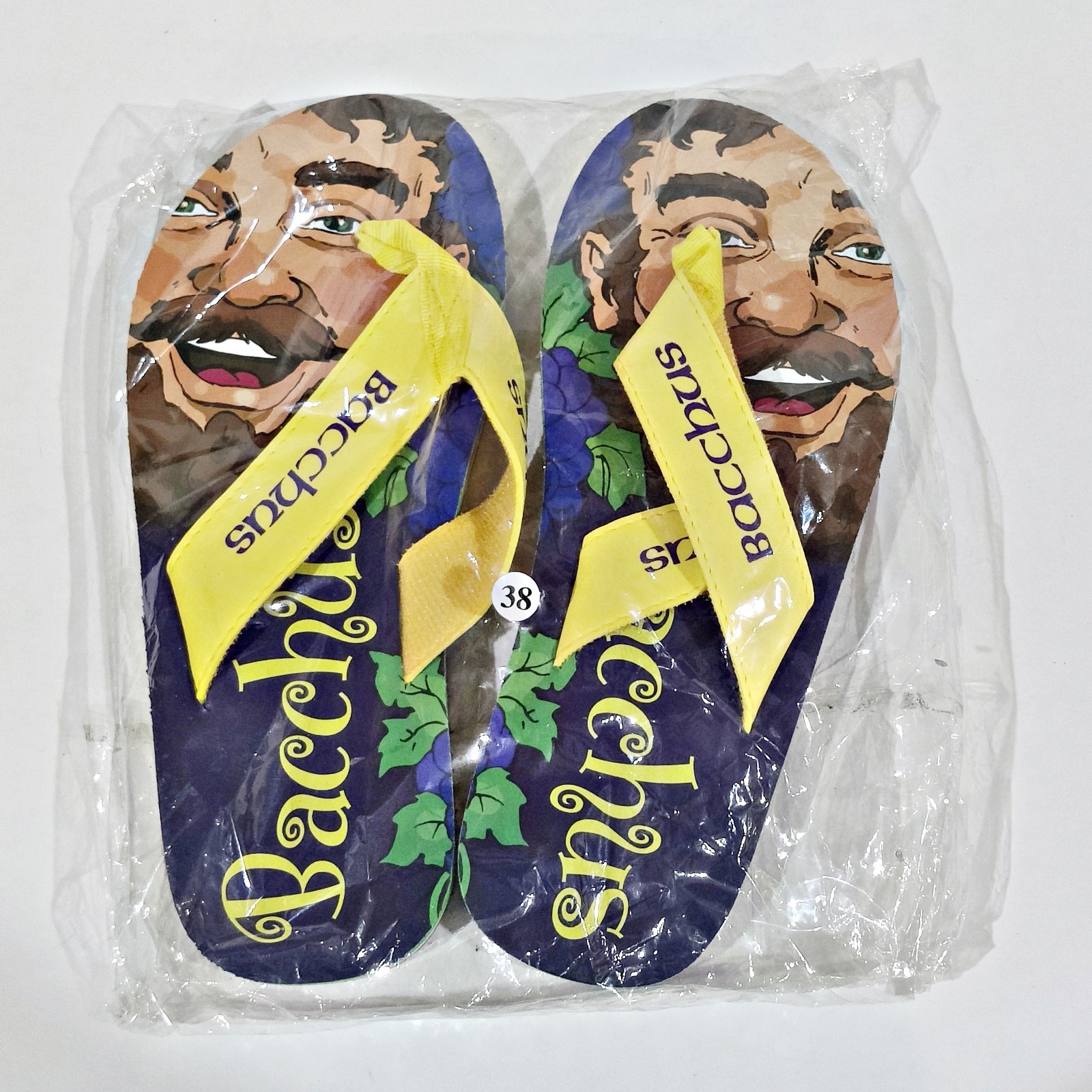 Mardi Gras Krewe Of Bacchus Flip Flops Sandals - New Unopened Pair