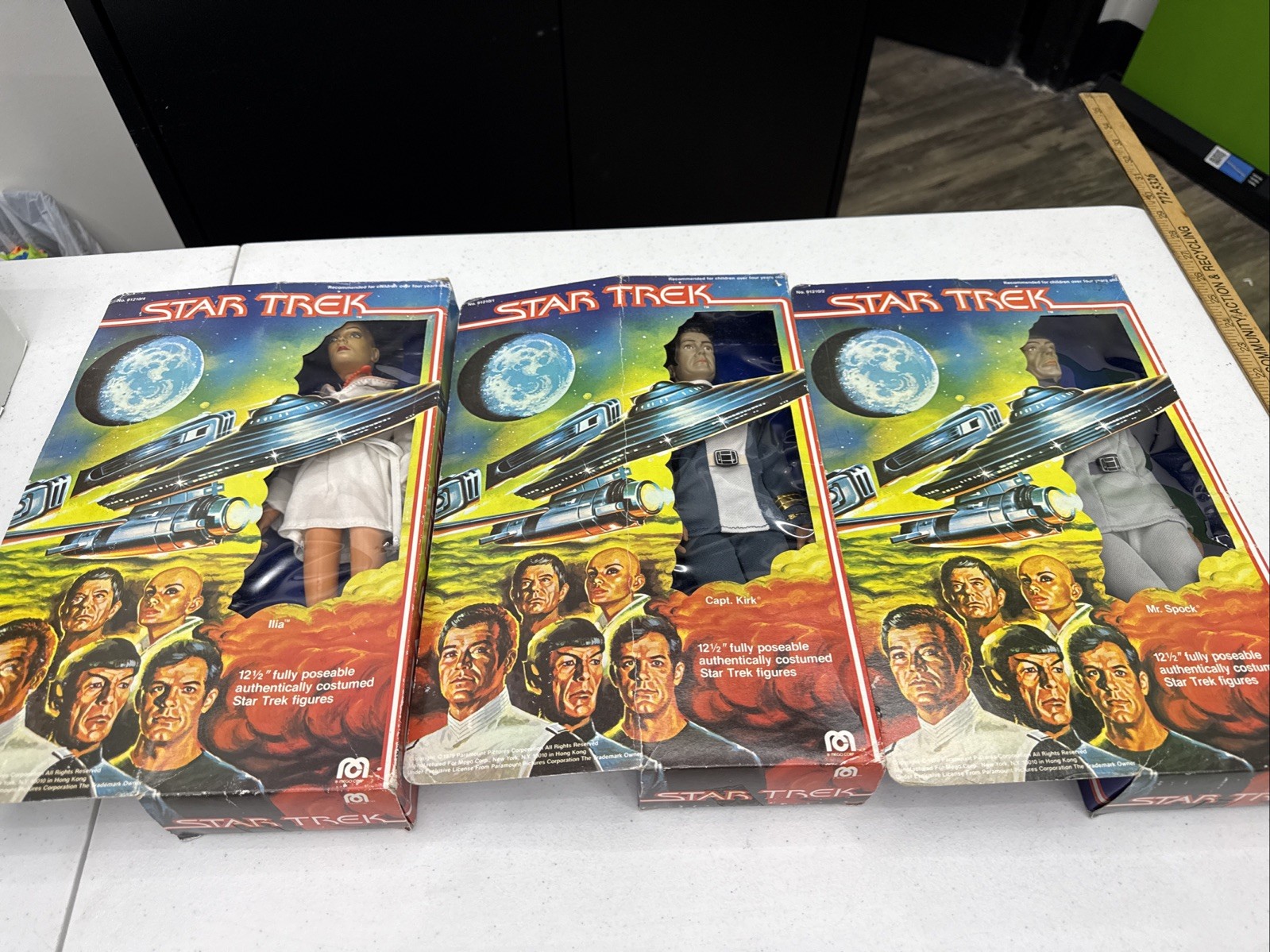 Rare  1979 Mego TMP TOS Star Trek Kirk, Spock Llia 12” Figure Sets
