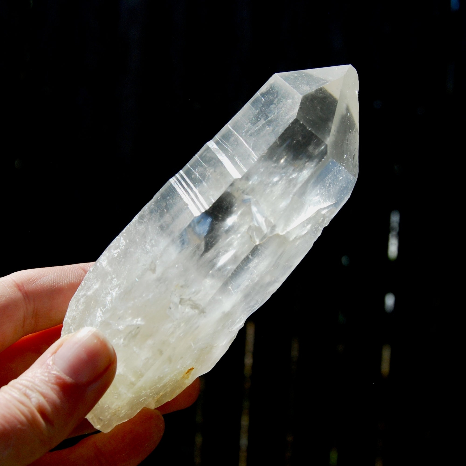 5in 355g RARE Lightning Strike Isis Face Golden Sun Lemurian Seed Crystal, Yello