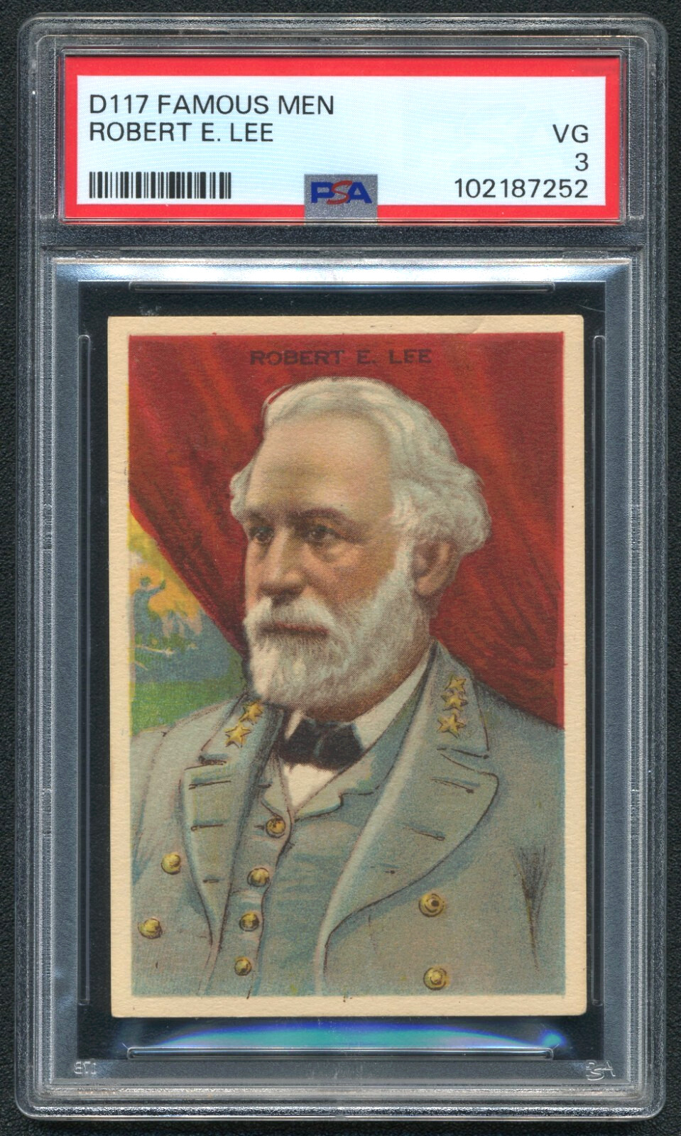 Robert E. Lee 1920 Weber D117 Famous Men PSA 3 Vintage Graded History Card Robert E. Lee 1920 Weber D117 Famous Men PSA 3 Vintage Graded History Card