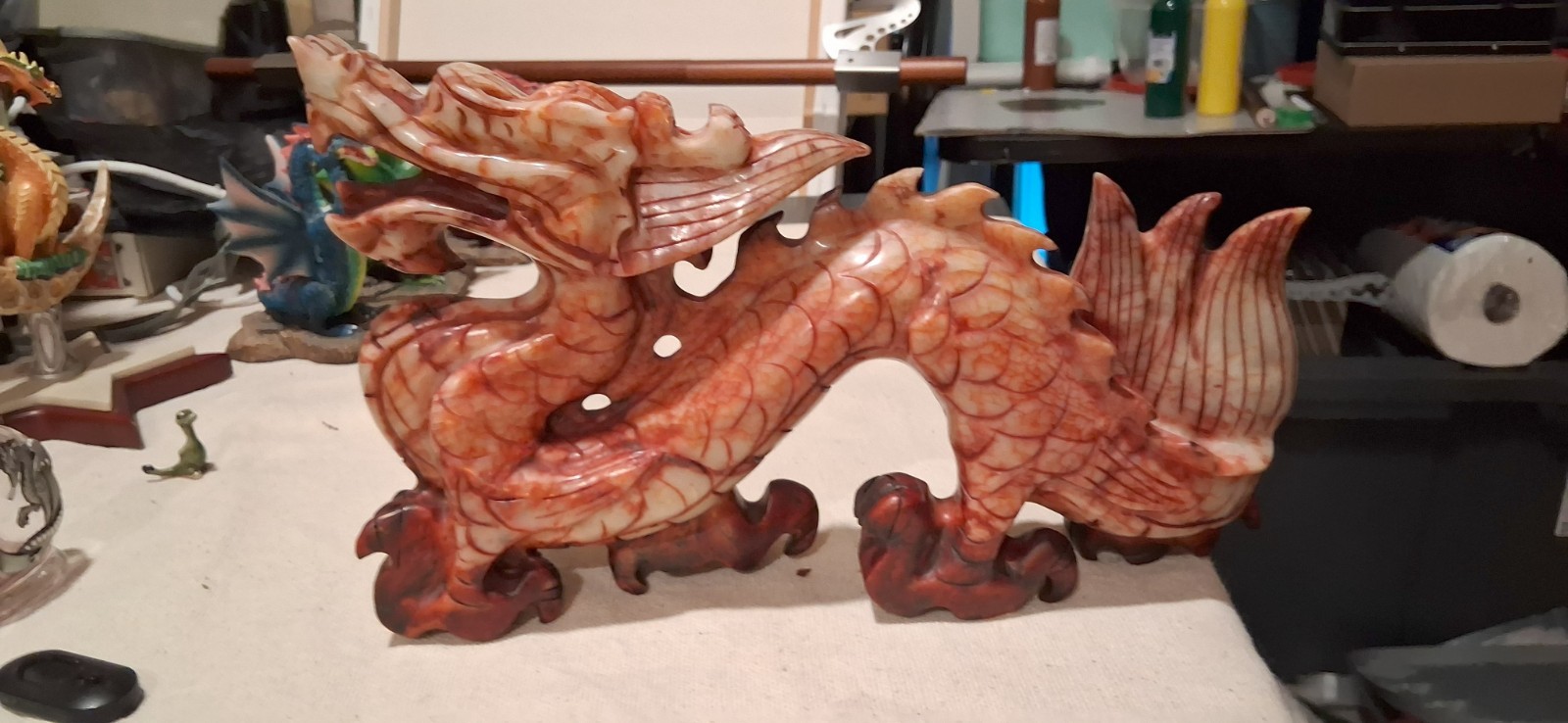 Vintage Chinese hand-carved Dragon sculpture