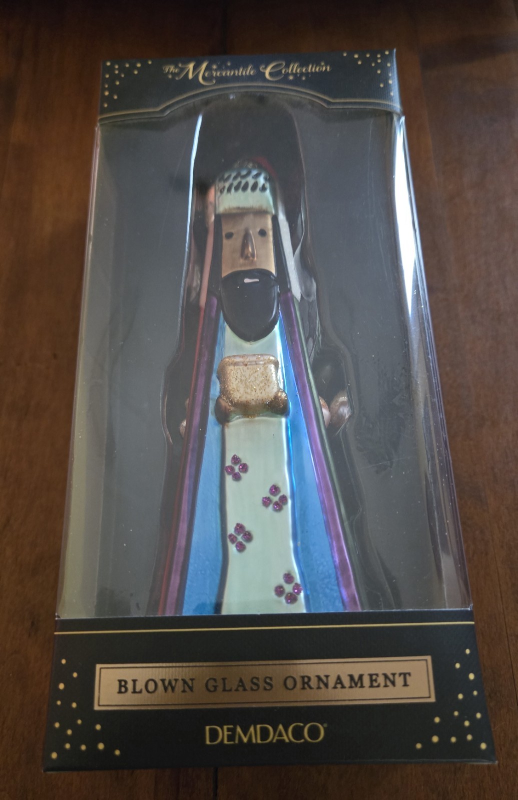 DEMDACO The Mercantile Collection Blown Glass Three Kings Wise Man Ornament NIB