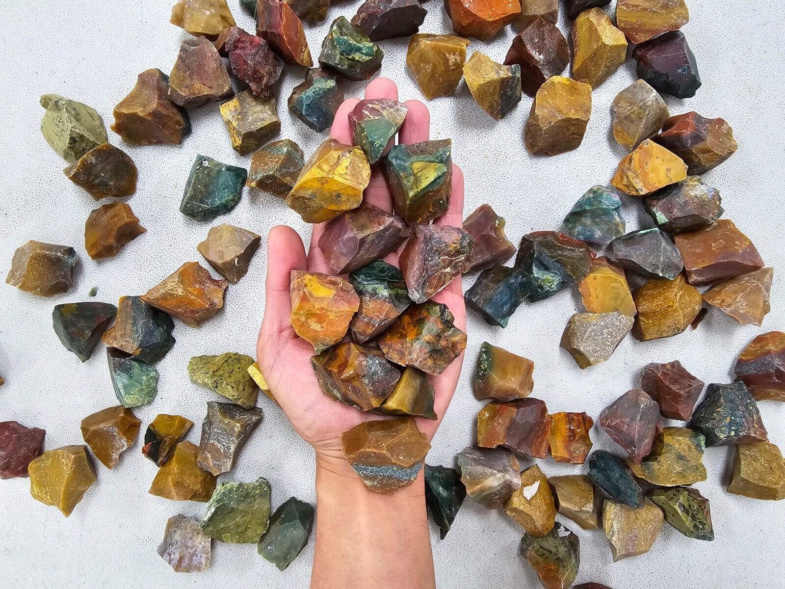 Fancy Jasper Crystal Stones Raw Rough Bulk Gems for Tumbling Healing Aquarium