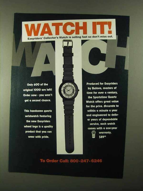 1992 Bulova Easyriders\' Collector\'s Watch Ad - Watch It