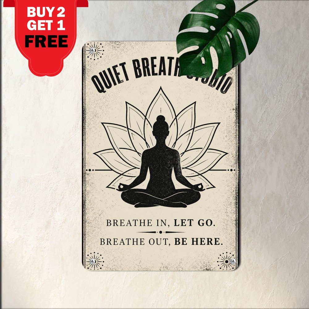 Zen Den Yoga Meditation Metal Sign Spiritual Room Wall Decor Plaque 8x12
