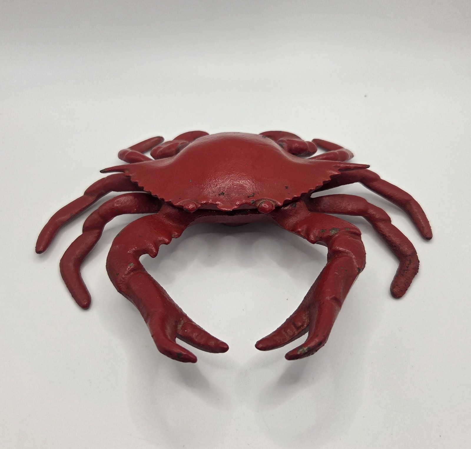 Vtg Cast Iron Crab Ashtray Cigar Snuffer Inkwell Hinged Lid Red Vtg Cast Iron Crab Ashtray Cigar Snuffer Inkwell Hinged Lid Red