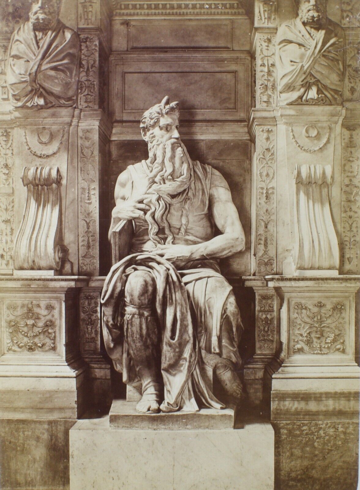 Antique Albumen Photograph Michelangelo Moses and The Acropolis Athens