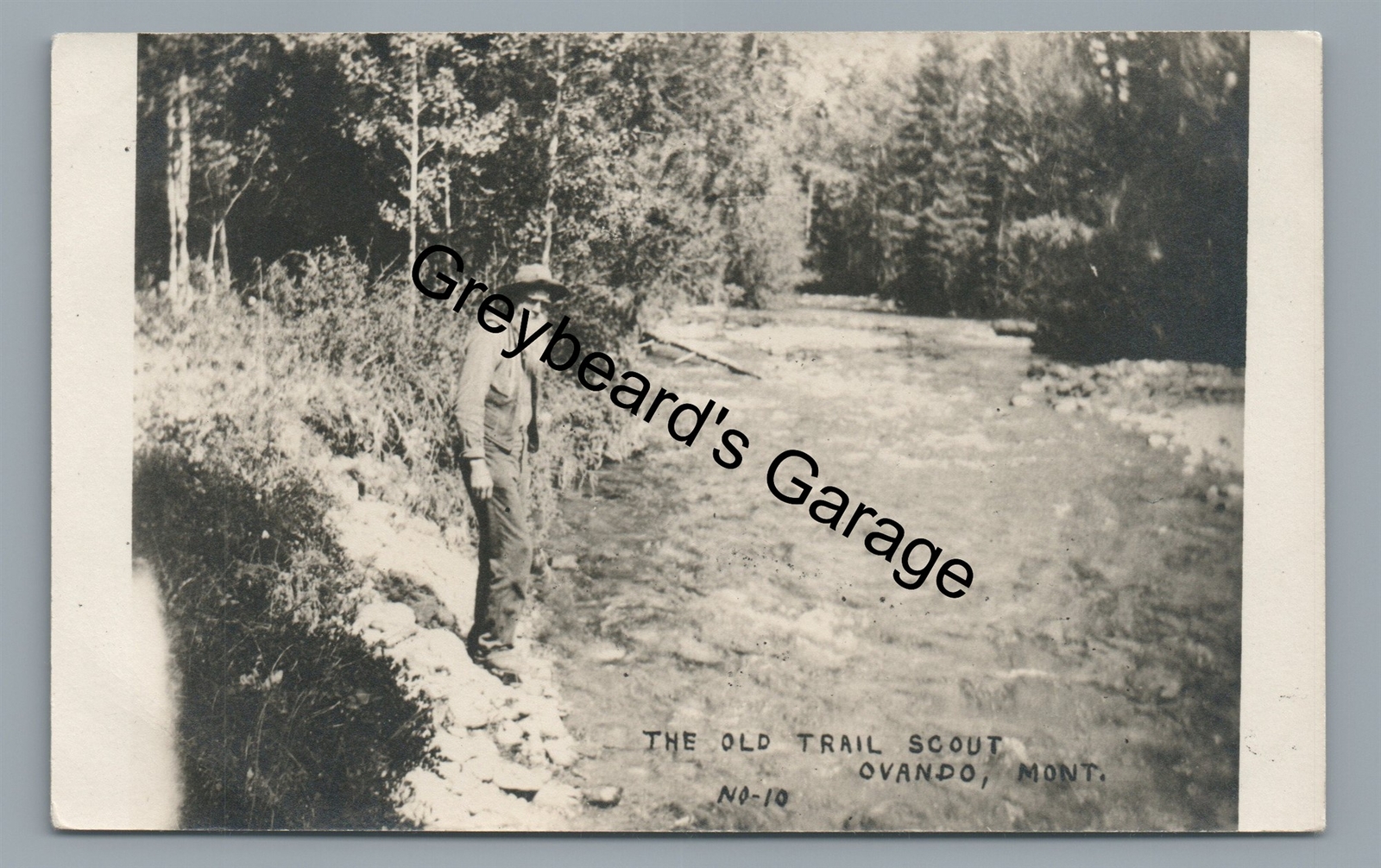 RPPC Old Trail Scout Mountain Man OVANDO MT Montana Vintage Real Photo Postcard