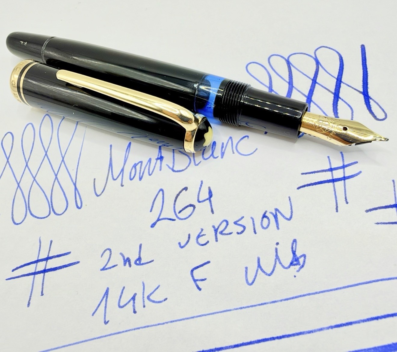 1950s MINT MONTBLANC 264 Fountain Pen-14k F Nib- Piston-Germany-Restored-144 146