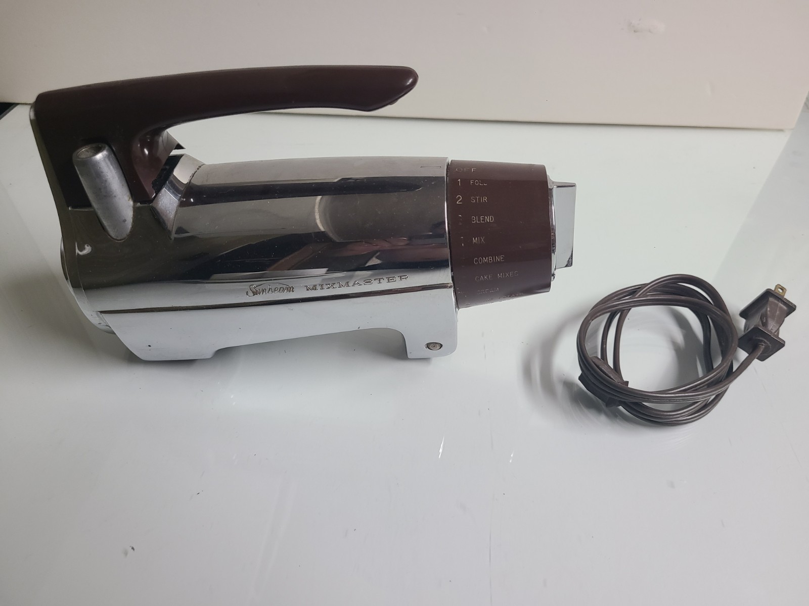 Vintage Sunbeam Mixmaster 12 Speed Chrome  Mixer with Power Cord - No Stand