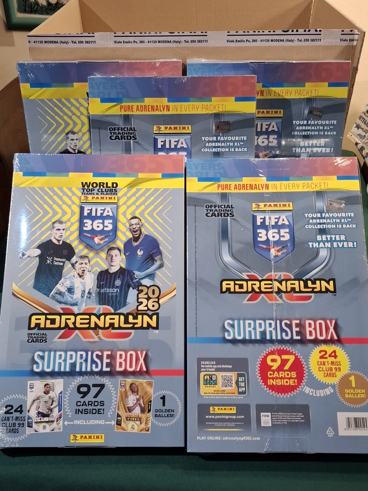 5 Panini FIFA 365 Adrenalyn XL 2026 Surprise Box Sealed