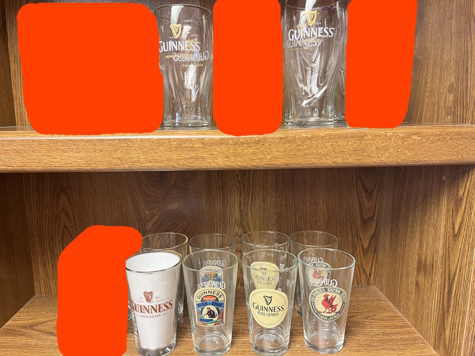 A pair of matching GUINNESS pint glasses  YOUR CHOICE.