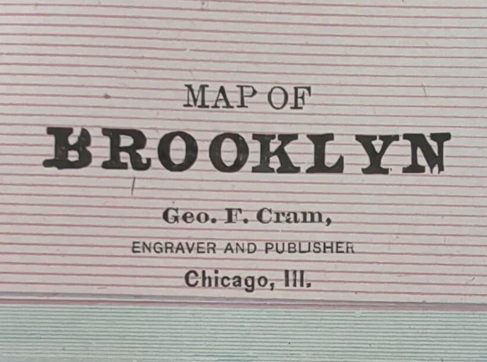 Vintage 1887 BROOKLYN NEW YORK Map 13