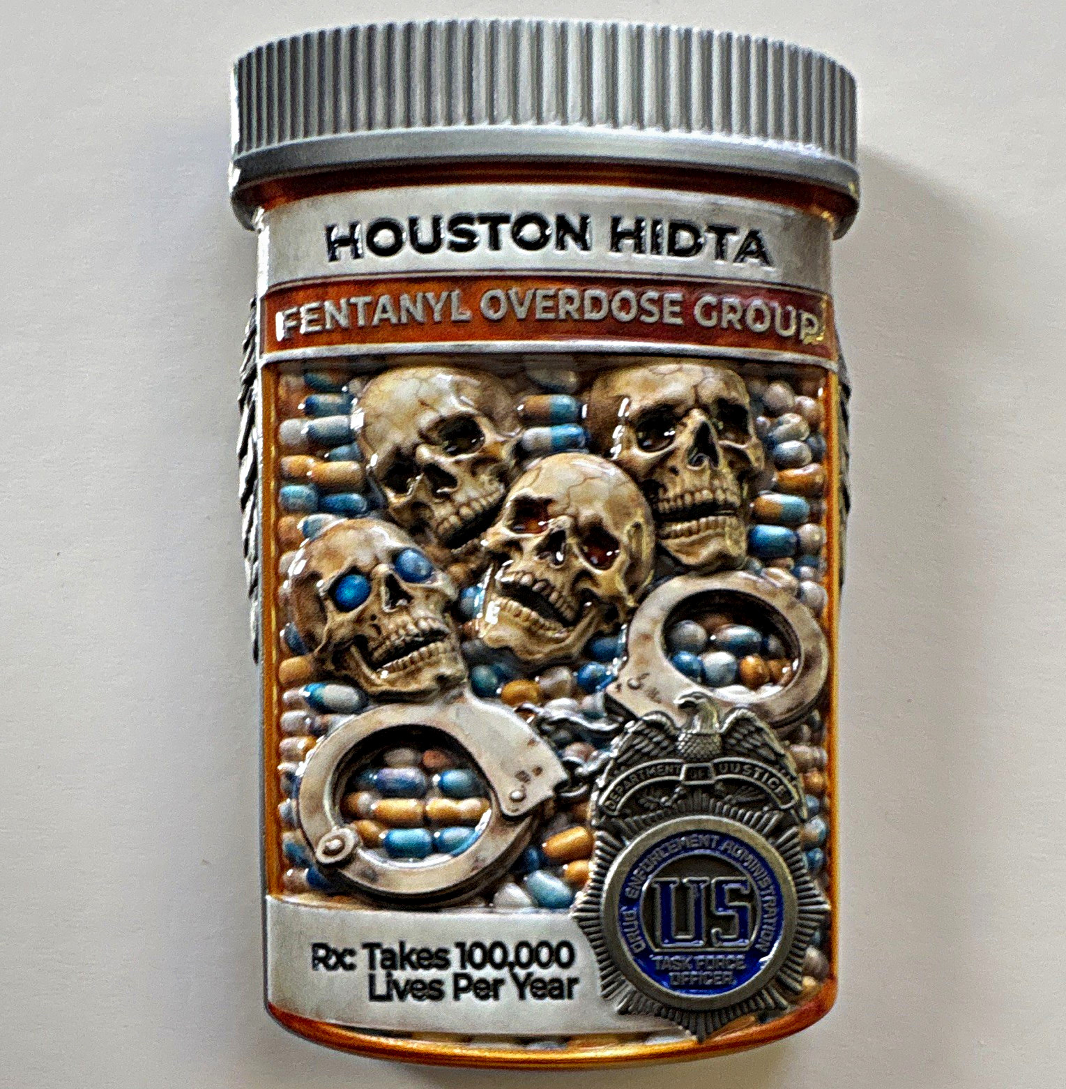 Houston HIDTA Police Dept - Fentanyl Overdose Group Challenge Coin 86/100