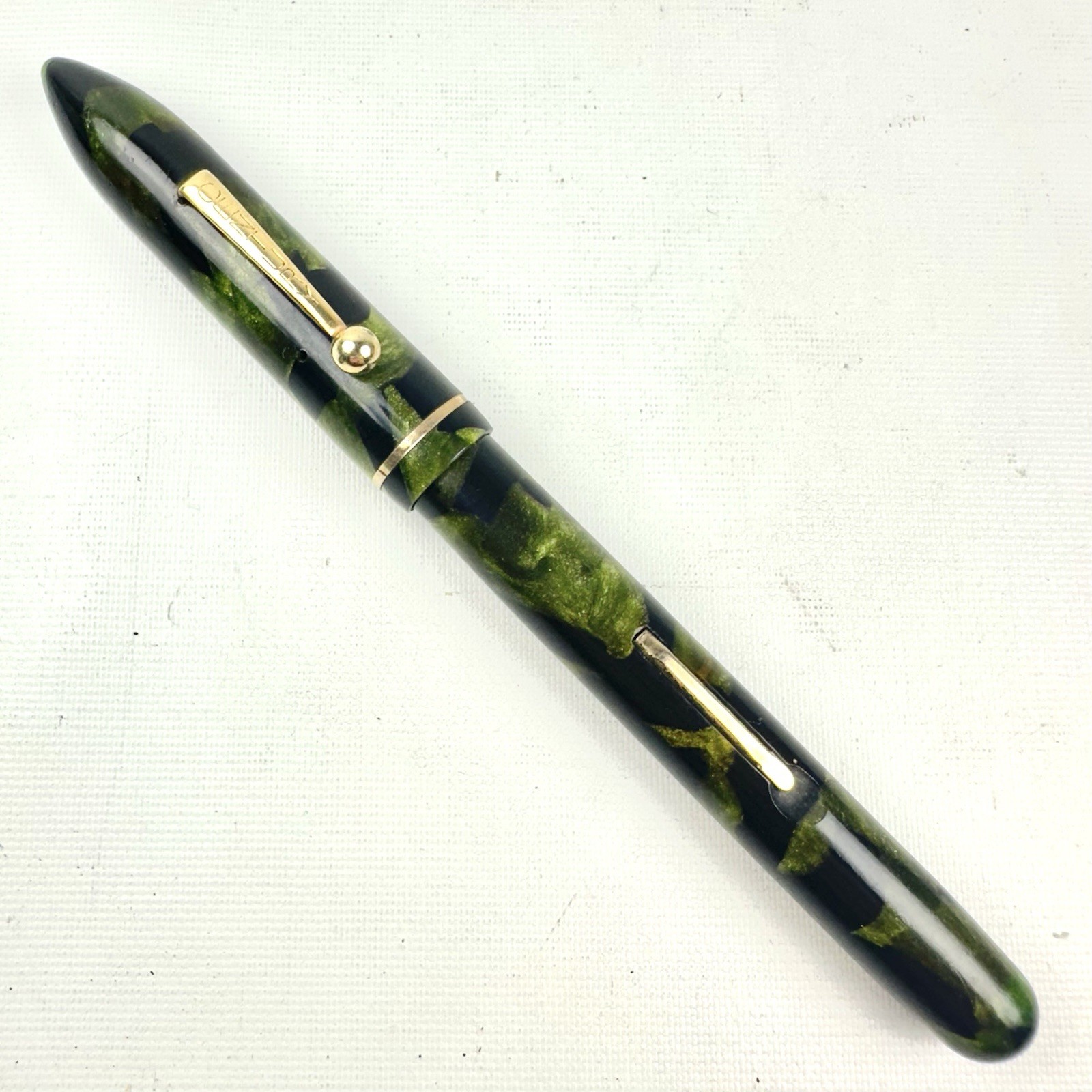 Century Fountain Pen Co. Large Long Green #4 Century Special Flex Nib Restored