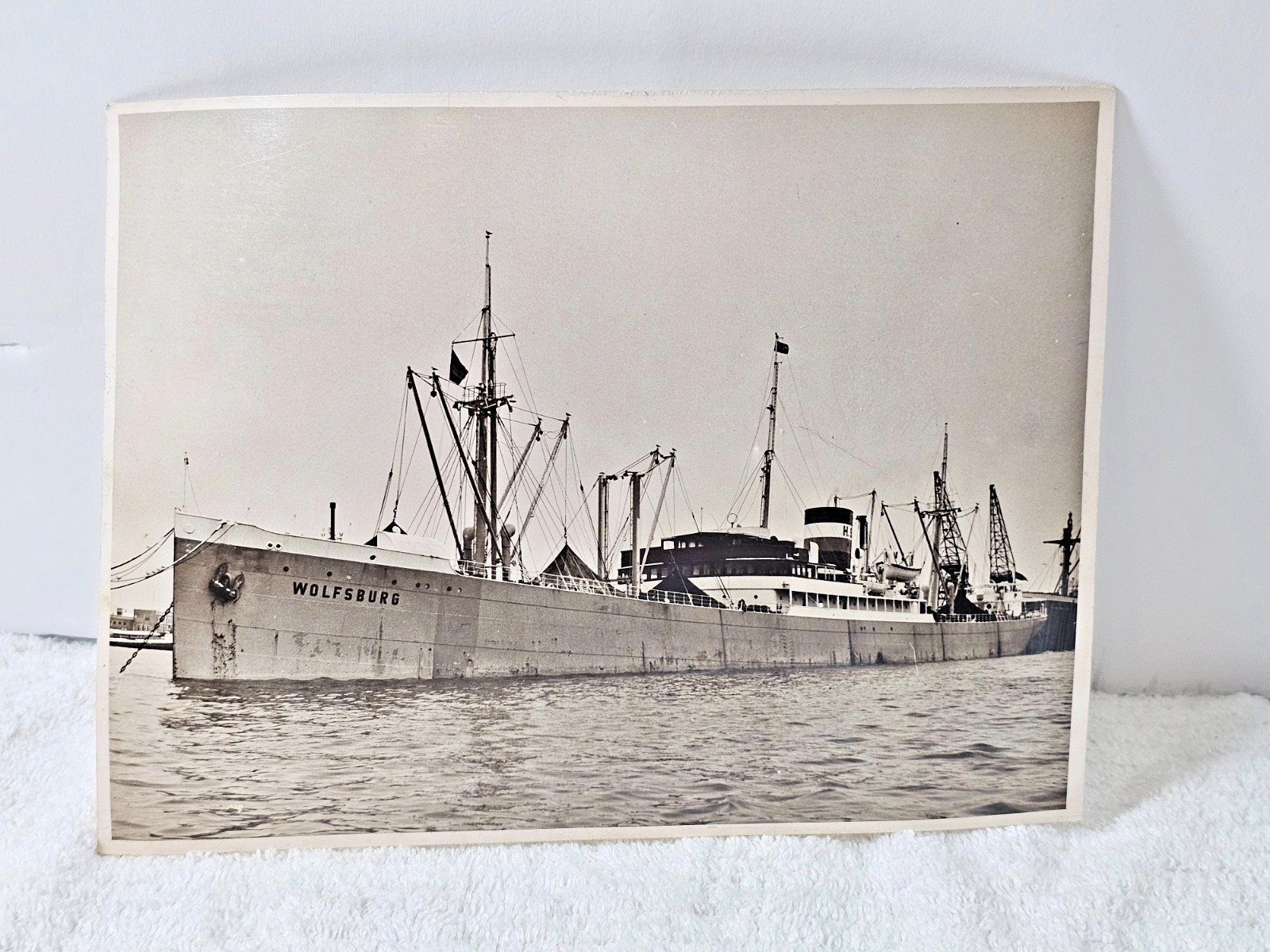 1952 HAPAG Ship MS Wolfsburg Photo Signed Rotterdam Photographer to New Orleans