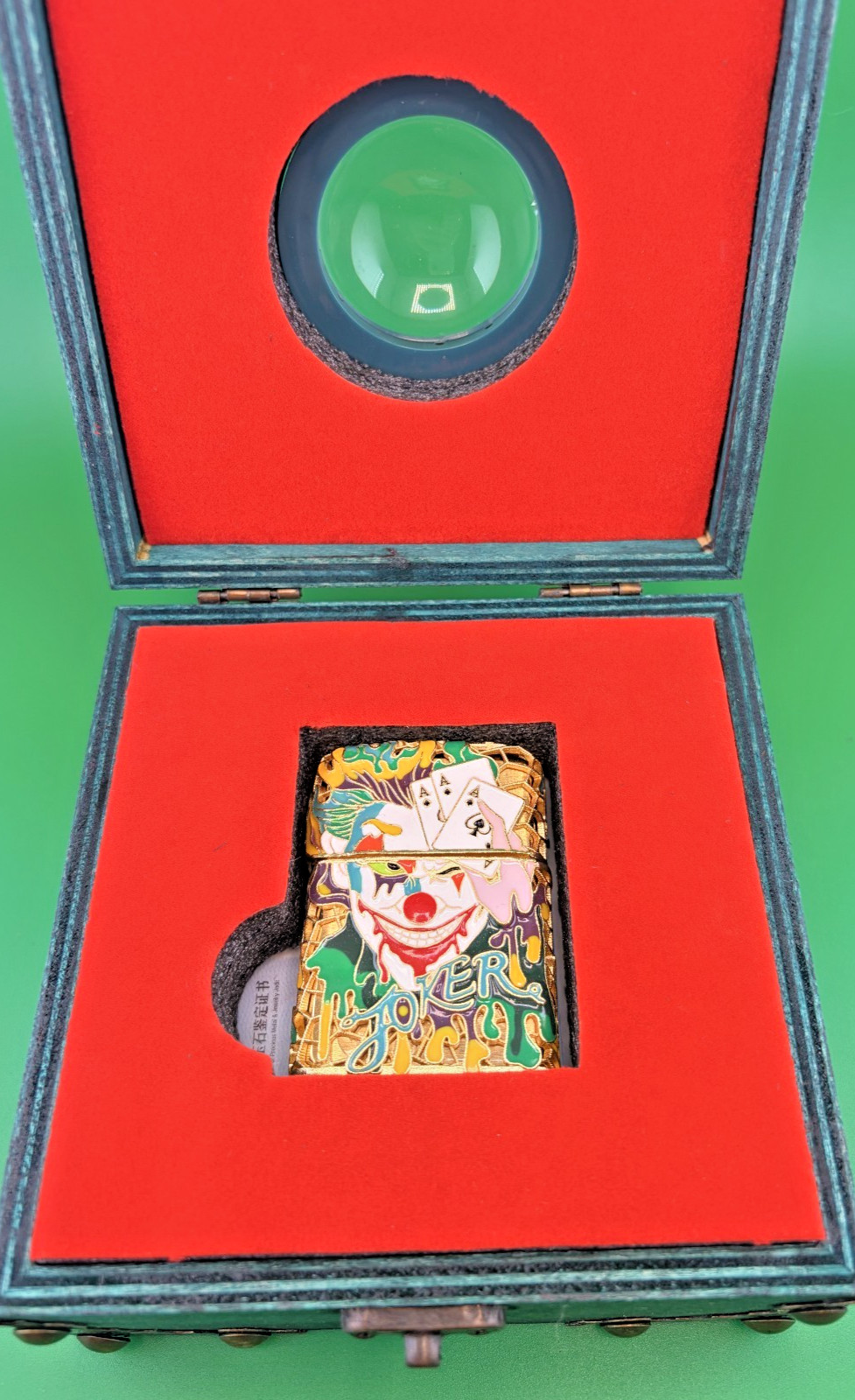 Zippo Jacket Gold Illuminous Joker Poker Card 'Why So Serious 'Zippo Lighter Zippo Jacket Gold Illuminous Joker Poker Card 'Why So Serious 'Zippo Lighter