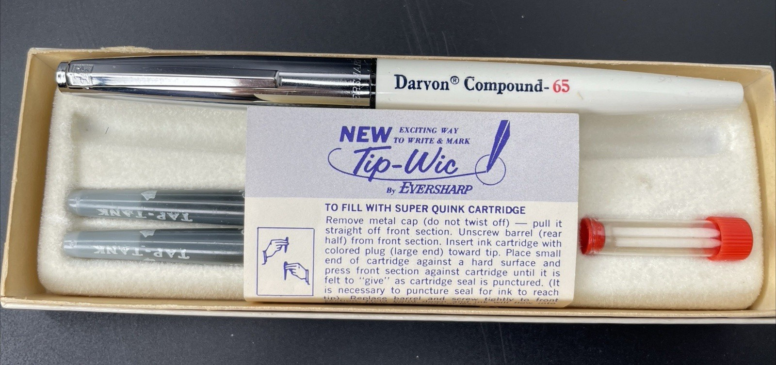 Vintage EVERSHARP by PARKER Point 7 Tip-Wic Soft Point Fountain Pen 1965