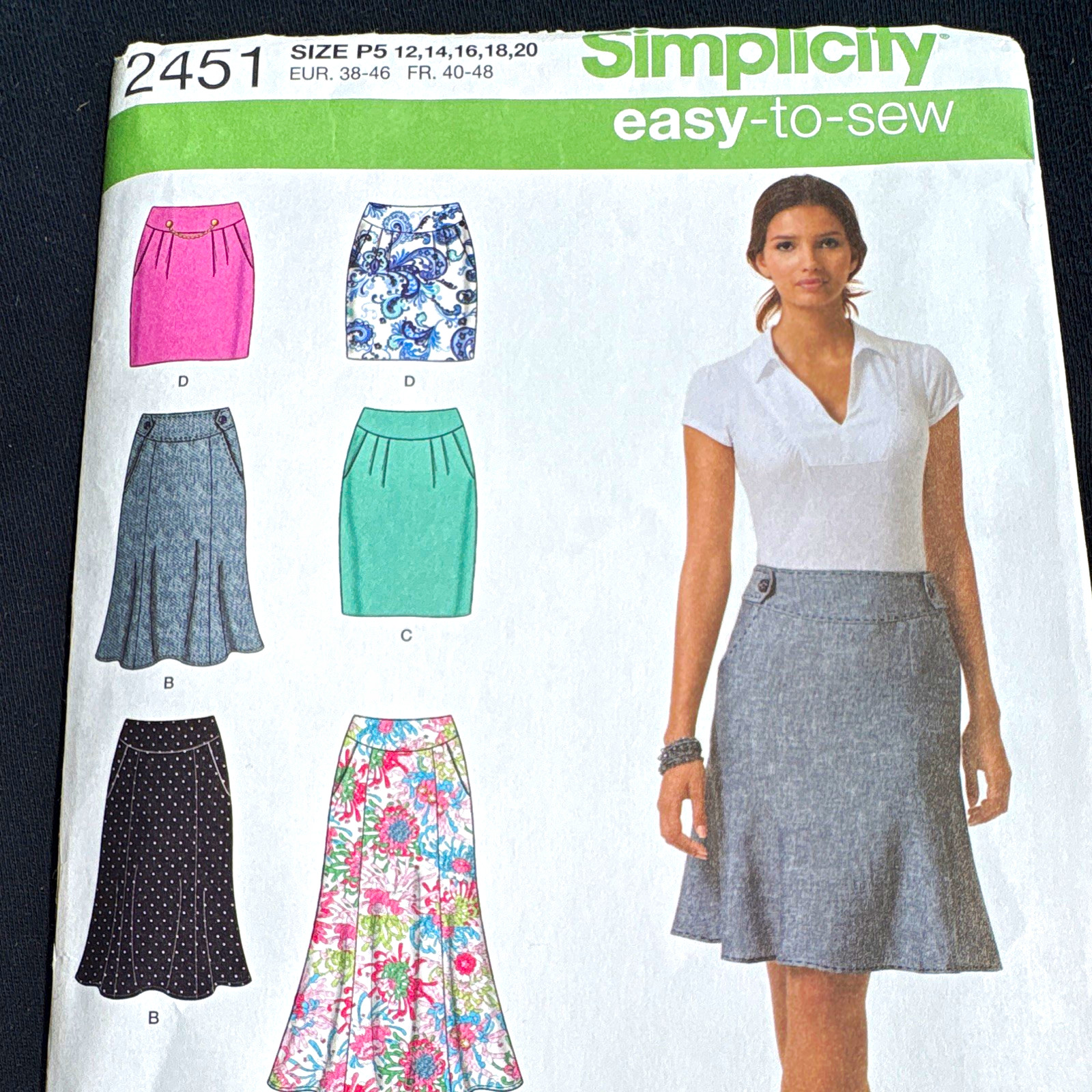 Simplicity 2451 Easy-to-Sew Women’s Skirt Sewing Pattern Contemporary Original