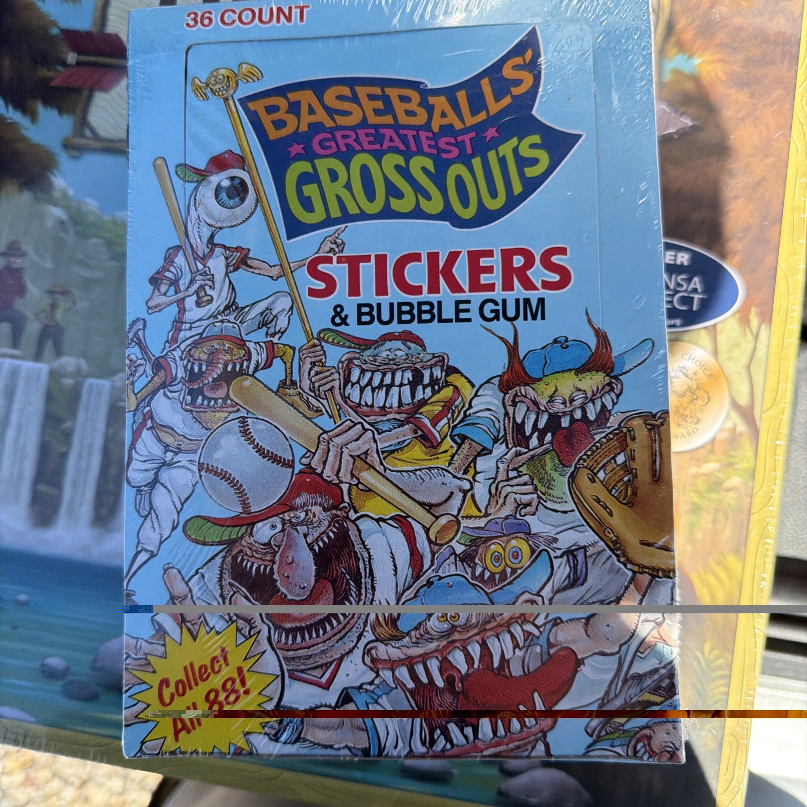 Case Fresh VTG 1988 Leaf Baseball\'s Greatest Gross Outs 36 Wax Pack Box Stickers