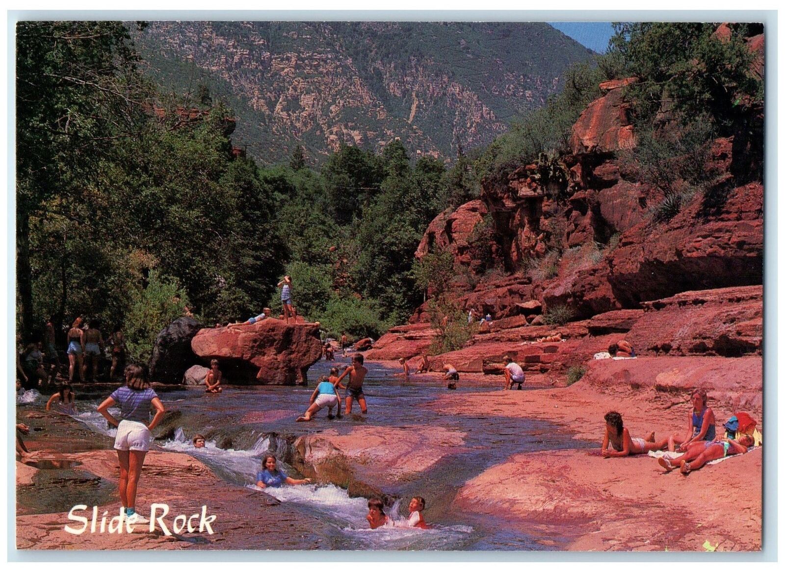 c1960's Slide Rock Oak Green Canyon Sedona Arizona AZ Unposted Vintage Postcard