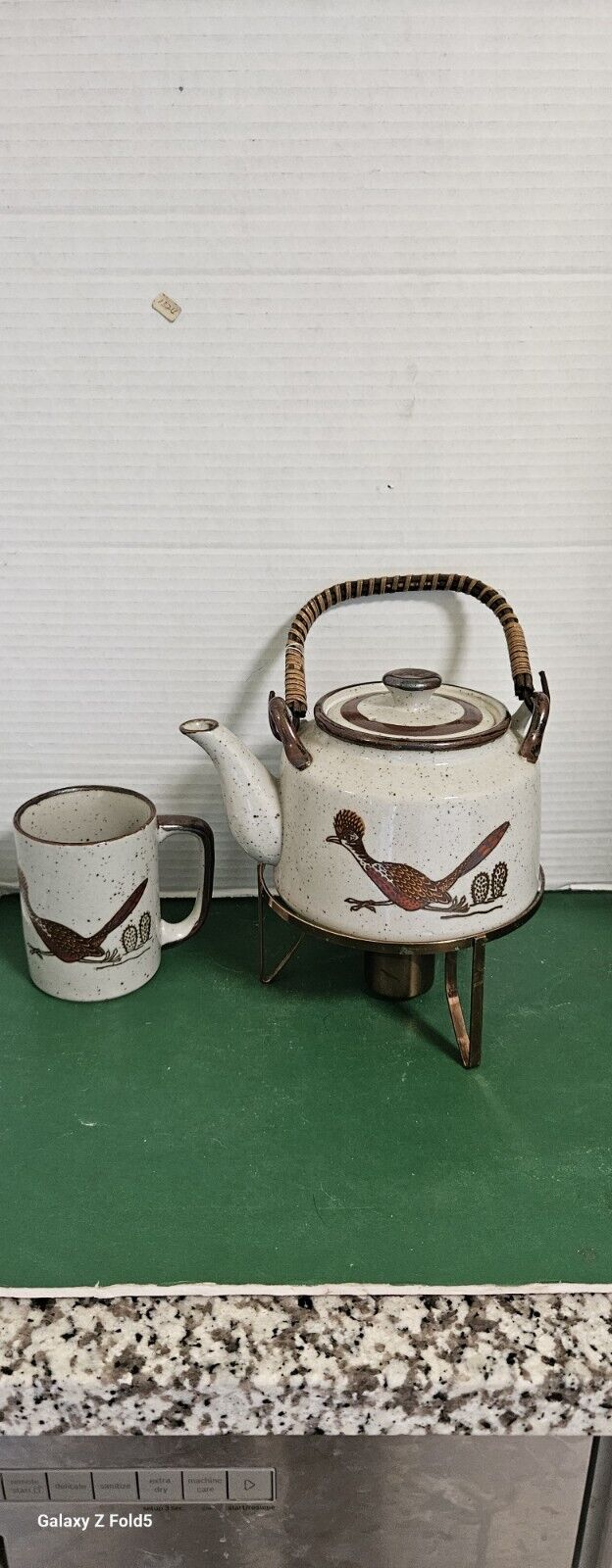 Vintage Handcrafted Japanese Otagiri Teapot W/Stand And 1 Cup. Excellent...