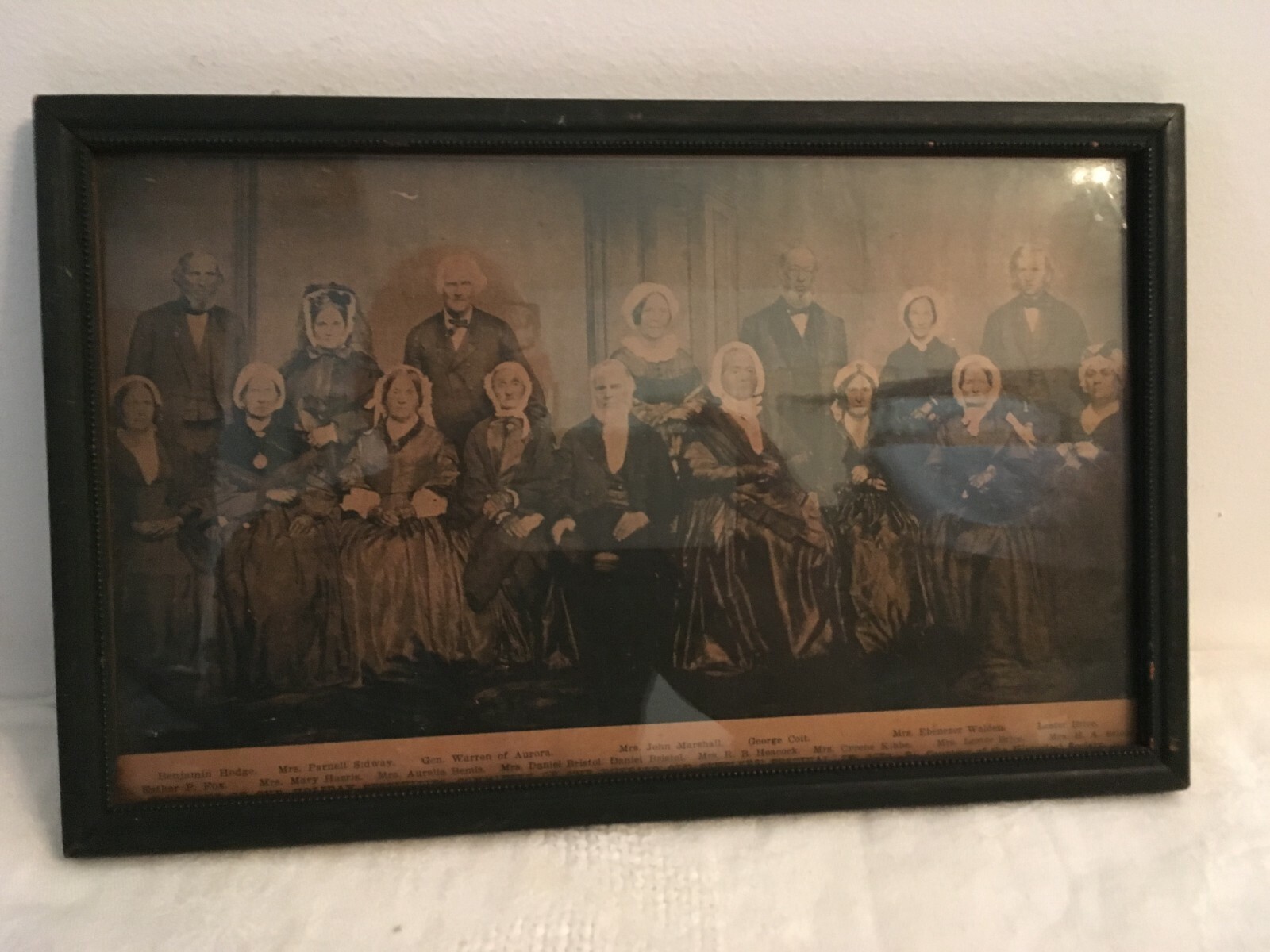 1873 FRAMED NEWSPAPER PHOTO Old Settlers Festival Committee Buffalo Histor Soc