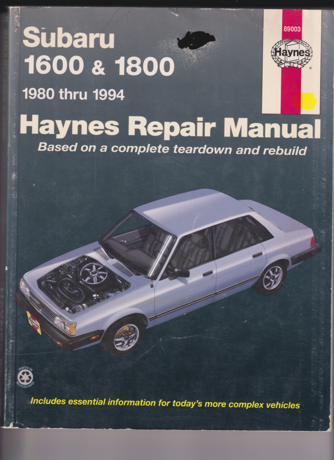 Haynes Subaru 1600 & 1800 Repair Manual 1980-1994 Good Condition 1998