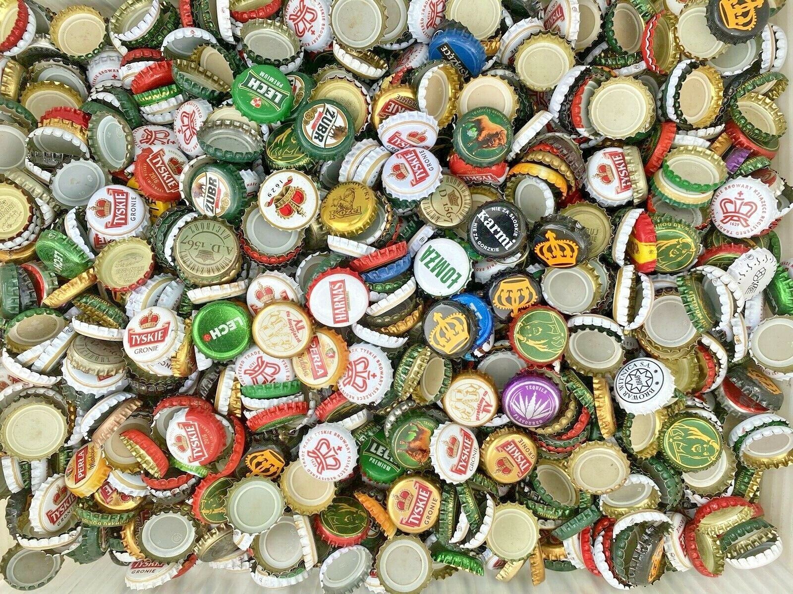 500 [(Eastern European)] Assorted Mixed Bottle Caps, Unique, Real, Authentic