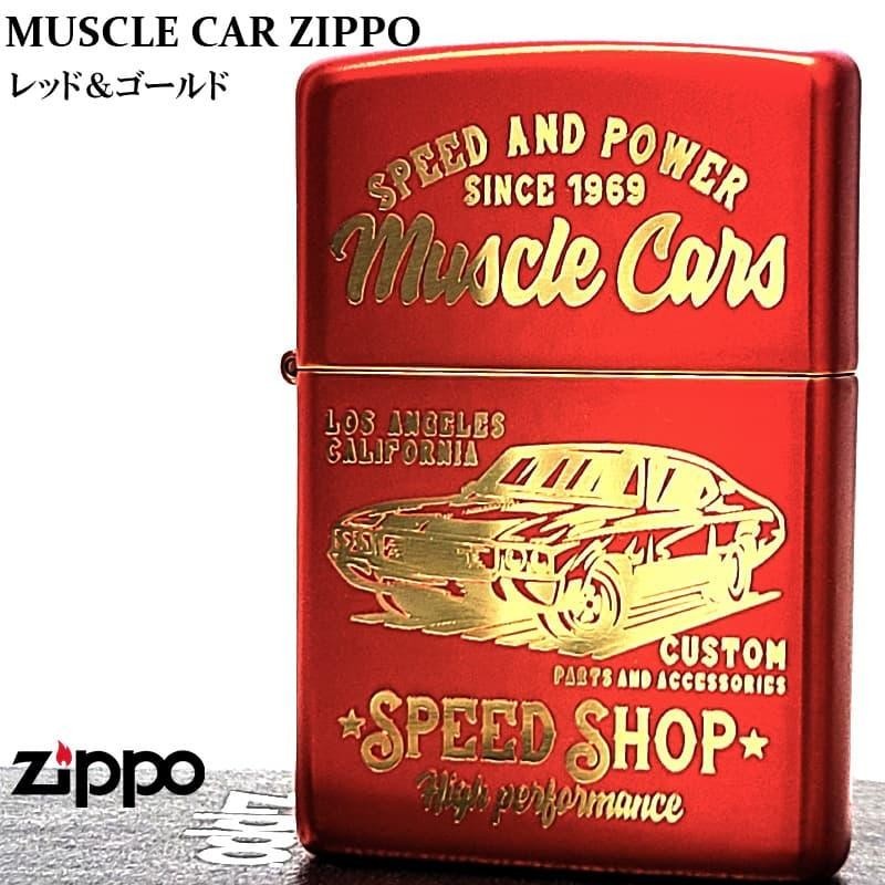 Zippo MUSCLE CAR American Classic Red & Gold Regular Lighter Zippo MUSCLE CAR American Classic Red & Gold Regular Lighter