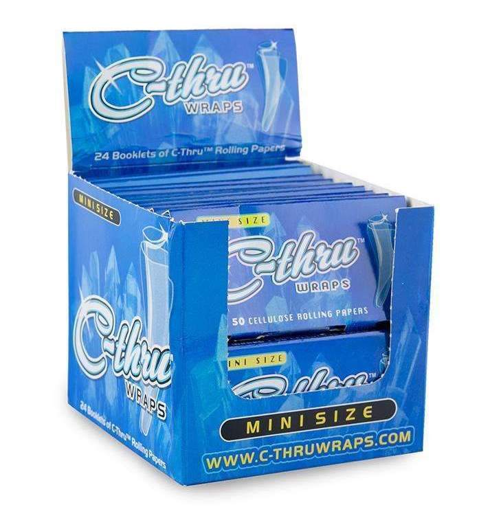 C-thru Clear 1 1/4 Rolling Papers 78mm Cigarette Paper Mini Size (Full Display)