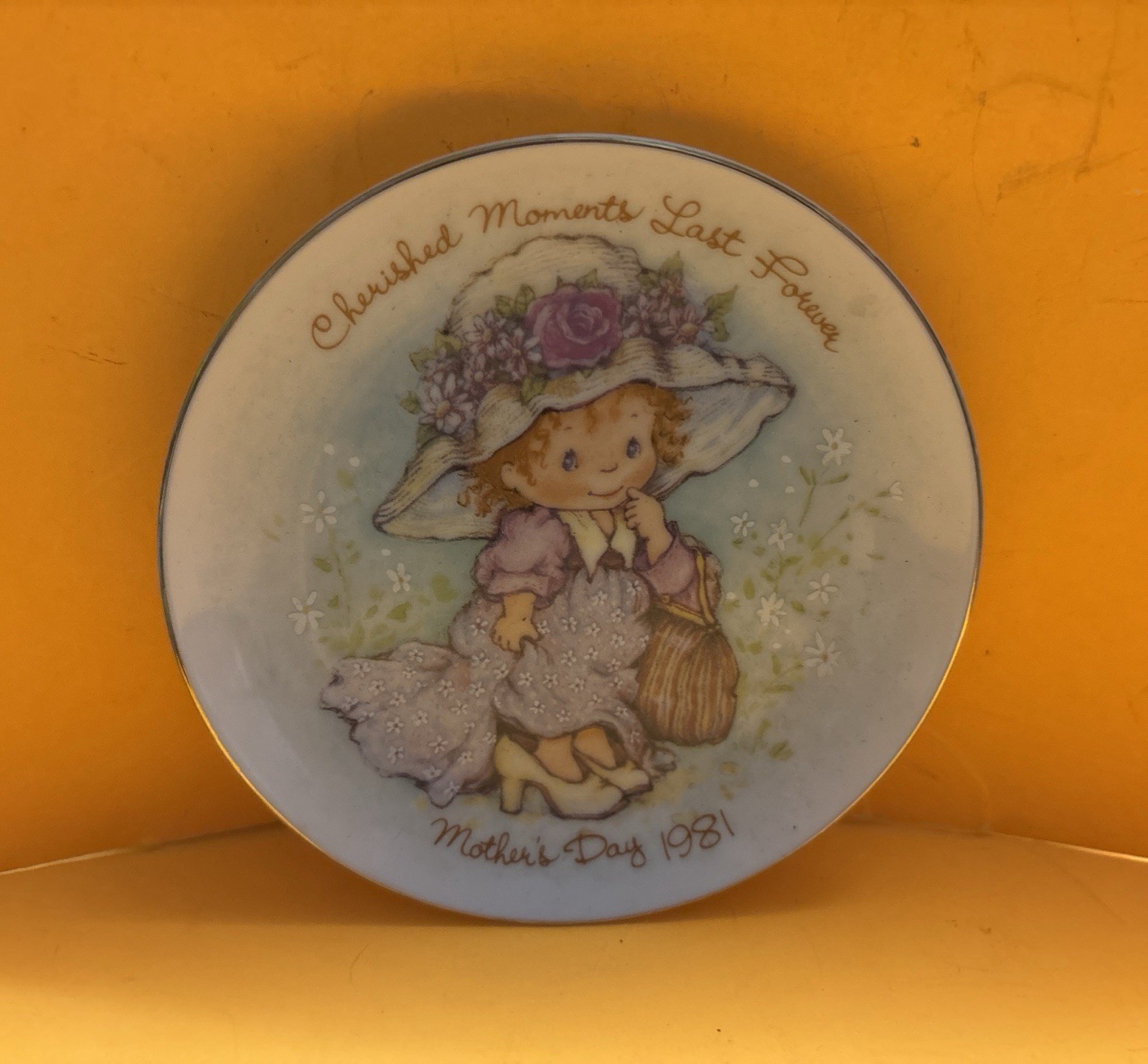 Mothers Day Plate Cherished Moments Last Forever Ginger Collectible 1981 Avon 5”