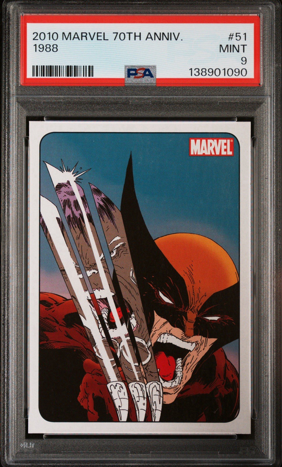 2010 MARVEL 70TH ANNIVERSARY - #51 - 1988 - PSA 9 Wolverine 2010 MARVEL 70TH ANNIVERSARY - #51 - 1988 - PSA 9 Wolverine