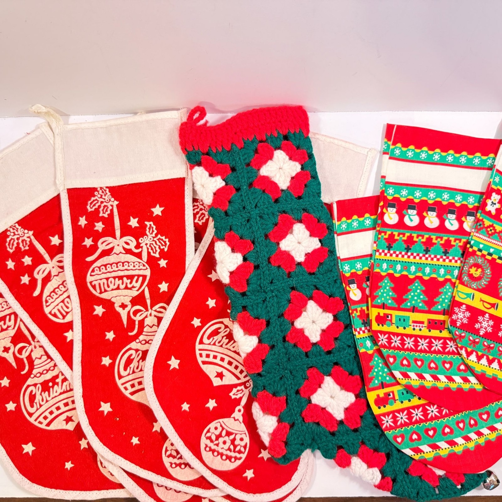 Vintage Handmade Christmas Stockings Lot Holiday Decor Vintage Handmade Christmas Stockings Lot Holiday Decor