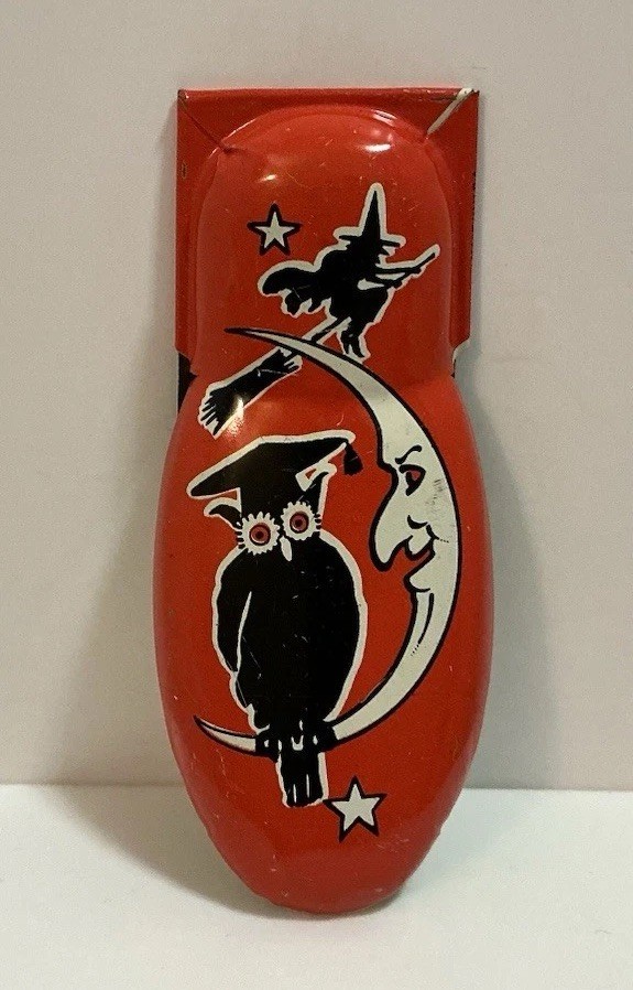 VINTAGE EXTRA LARGE KIRCHHOF HALLOWEEN CLICKER NOISEMAKER DECORATION WITCH RARE