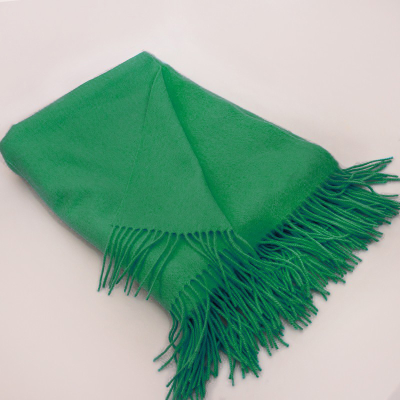 Organic Club Cashmere/Wool Blend Throw Blanket Natural Warm Soft Fringed 55x70\